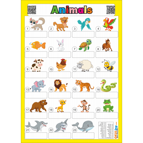 Animals - Hayvanlar Yaz Sil - Karekodlu Seslendirmeli