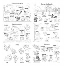 İngilizce Boyama Poster Seti - Coloring Posters - 20 adet