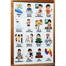 My Daily Activities - Günlük Aktivitelerim Manyetik İngilizce Kelime Kartları / Flashcards