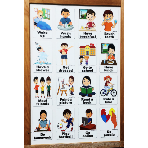 My Daily Activities - Günlük Aktivitelerim Manyetik İngilizce Kelime Kartları / Flashcards