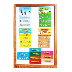 Days, Months,Seasons - Günler, Aylar, Mevsimler Manyetik İngilizce Kelime Kartları