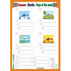 Days,Months,Seasons - Günler,Aylar, Mevsimler Yaz Sil - Karekodlu - Seslendirmeli