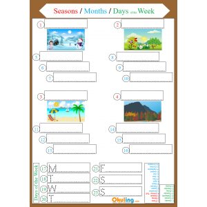 Days,Months,Seasons - Günler,Aylar, Mevsimler Yaz Sil