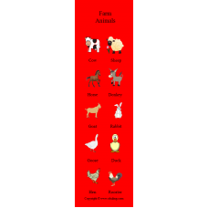 Farm Animals Bookmark - Çiftlik Hayvanları Kitap Ayracı