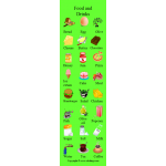 Food and Drinks Bookmark- Yiyecek ve İçecekler Kitap Ayracı