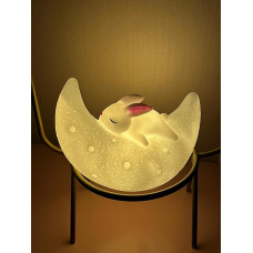 Ay Üzerinde Uyuyan Tavşan Gece Lambası