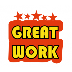 Great Work İngilizce Motivasyon Etiketi