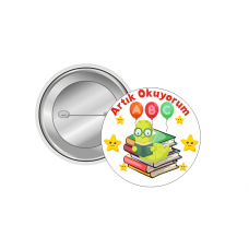 Artık Okuyorum Öğrenci Motivasyon Rozeti Model 1 - 44 mm