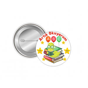 Artık Okuyorum Öğrenci Motivasyon Rozeti Model 1 - 44 mm