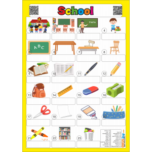 School - Okul Yaz Sil - Karekodlu Seslendirmeli