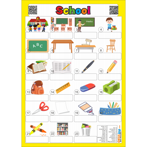 School - Okul Yaz Sil - Karekodlu Seslendirmeli