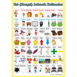 Zıt ( Karşıt ) Anlamlı Kelimeler Poster