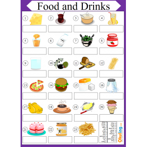 Food and Drinks - Yiyecekler ve İçecekler Yaz Sil