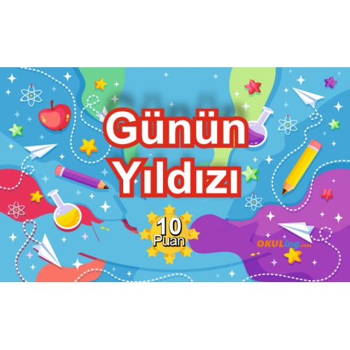 Öğrenci Motivasyon Kartı - Günün Yıldızı