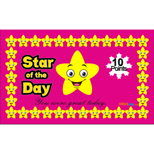 Öğrenci Motivasyon Kartı - Star of the Day