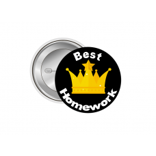 Best Homework İngilizce Motivasyon Rozeti - 44 mm