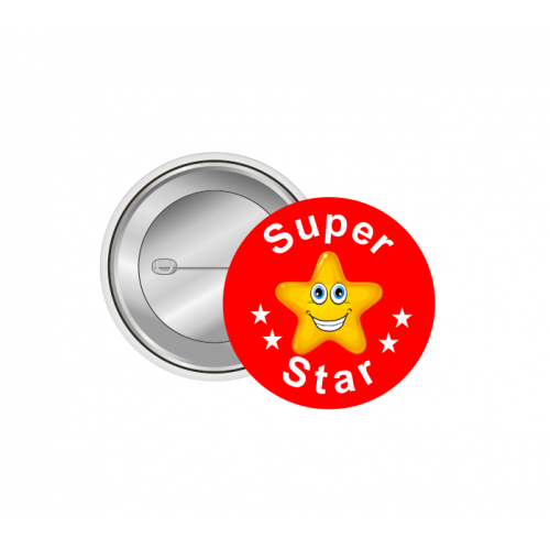 Super Star İngilizce Motivasyon Rozeti - 44 mm