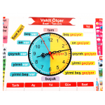 Türkçe Eğitici Manyetik Saatli Takvim - Vakit Ölçer