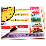 Türkçe Eğitici Manyetik Saatli Takvim - Vakit Ölçer