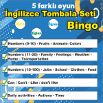 Bingo - İngilizce Tombala Seti - ( 5 Oyun )