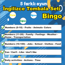 Bingo - İngilizce Tombala Seti - ( 5 Oyun )