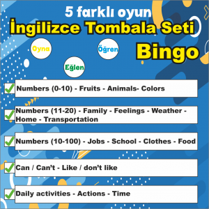 Bingo - İngilizce Tombala Seti - ( 5 Oyun )